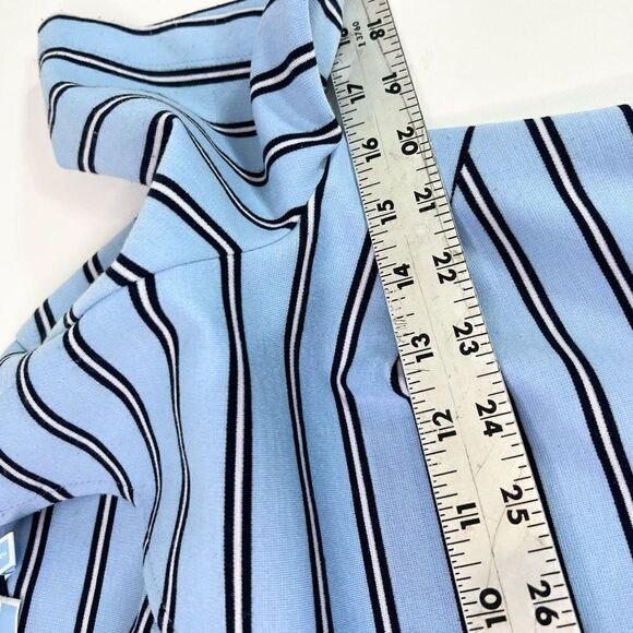 Draper James Ponte A-line Dress Womens Small Blue Stripe V-Neck Short Sleeve - Picture 5 of 11